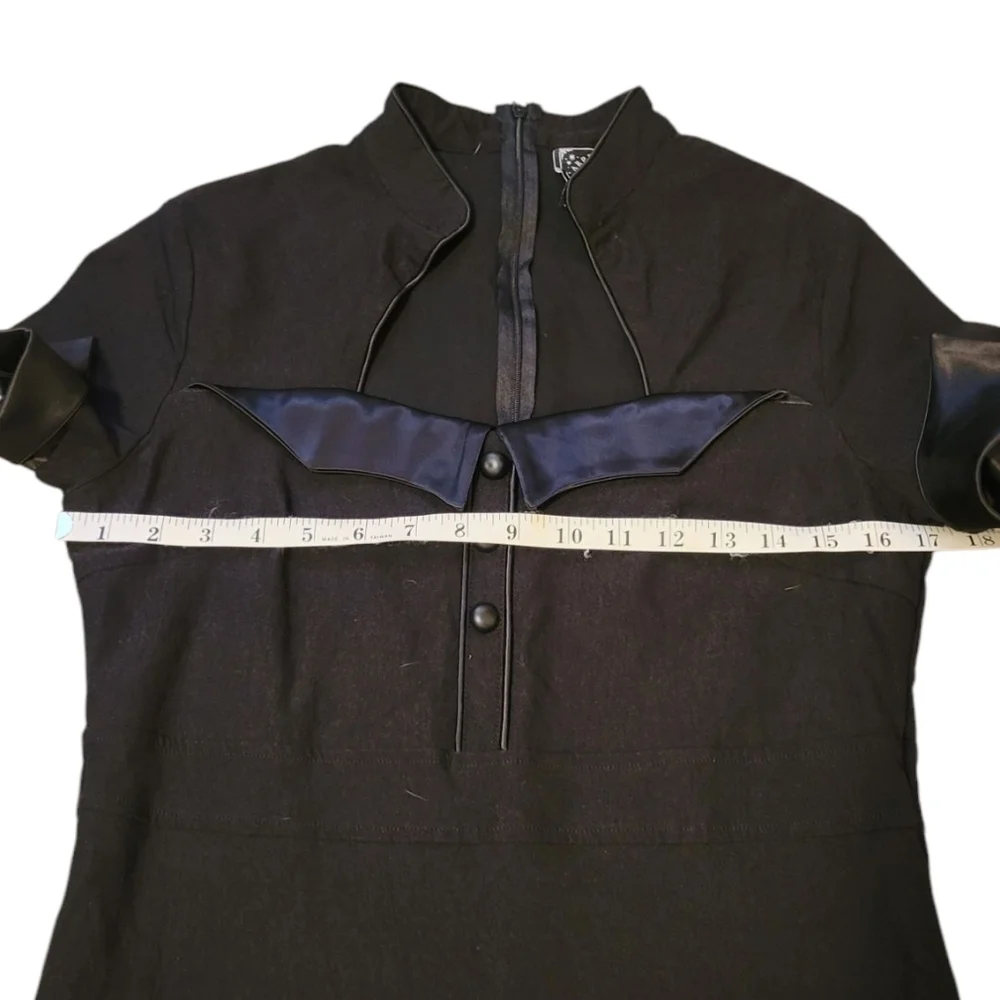 DollsKill Carpe NOCTEM Black Short Sleeve Dress Pointy Collar‎ Witch Fairy XL - Picture 9 of 11